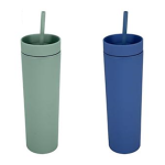 Tumbler with Straw, Double Wall, 473ml